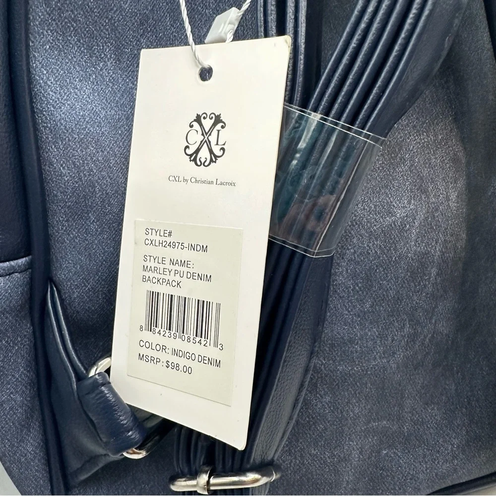 Christian Lacroix CXL Marley Blue Indigo Denim Backpack CXLH24975-INDM NWT